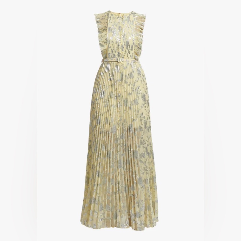 SELF-PORTRAIT Metallic Jacquard Maxi Dress size 6